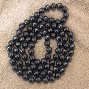 Vintage Hematite Necklace 32 Inches Long